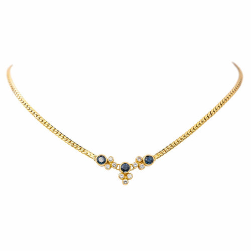 Collier Collier Maille Anglaise  Or jaune Saphir, Diamant 58 Facettes 4526721RV