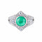 Bague 52 Bague Emeraude cabochon Diamants 58 Facettes AB9