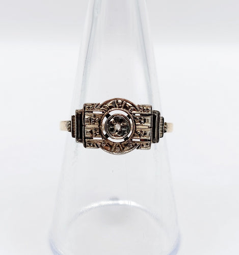 Bague 55 Bague art déco or jaune et diamant 58 Facettes A05705