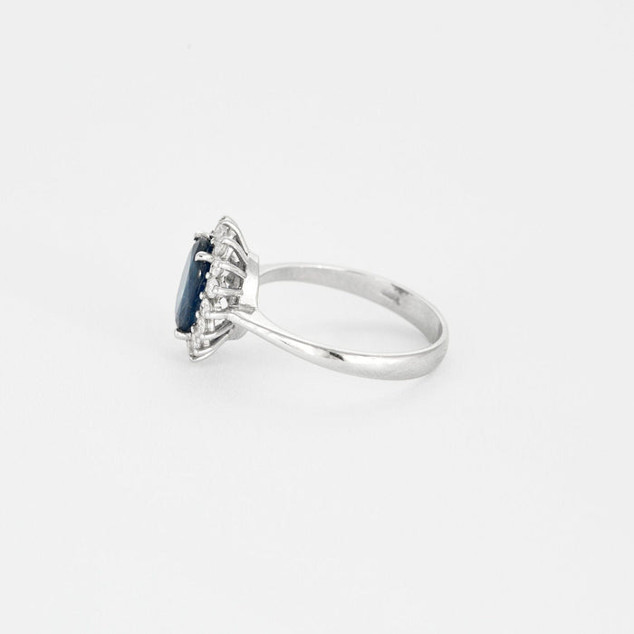 Bague 55 Bague marguerite saphir diamants 58 Facettes