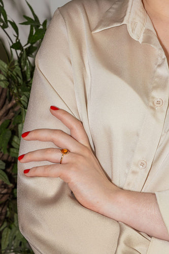 Bague 54 Bague  Or jaune Citrine 58 Facettes 4098651RV