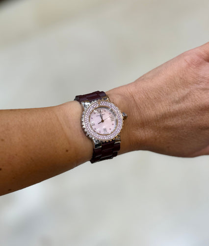 Montre Montre Chaumet class one saphirs roses et diamants 58 Facettes