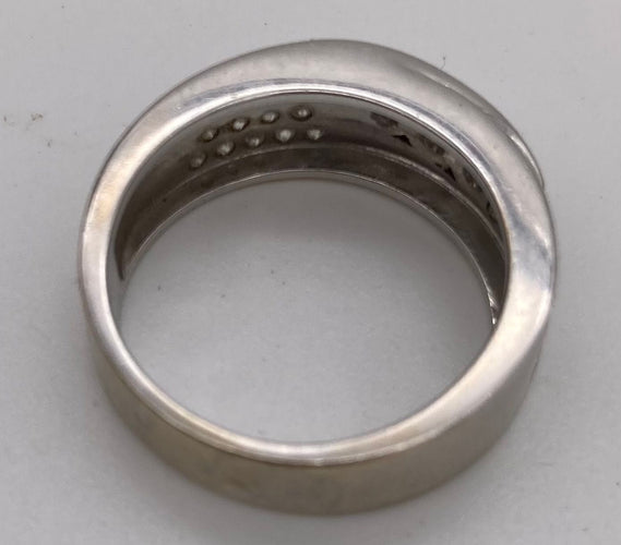 Bague 53 Bague Or Gris et Diamants 58 Facettes