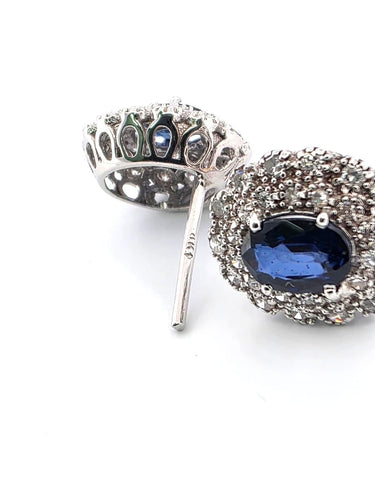 2021 P - Orecchini con zaffiri e diamanti en or blanc 18k 58 Facettes