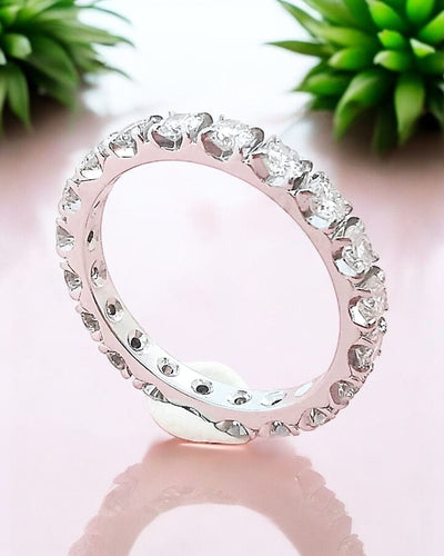 Bague Bague alliance américaine diamants or blanc 58 Facettes AA 1671