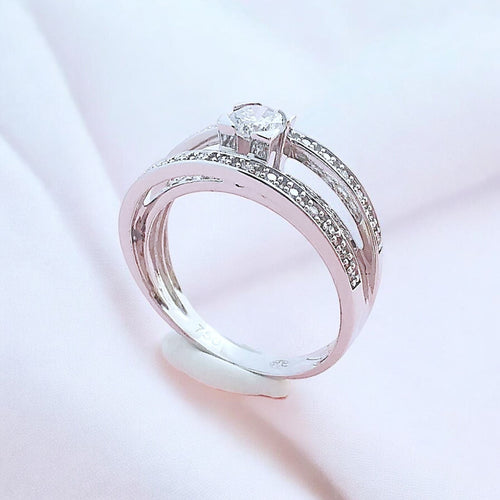 Bague Bague Diamants 0,82 carat - Or blanc 18 K 58 Facettes AA 1662