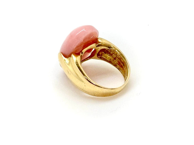 Bague 52 Bague or jaune et corail 58 Facettes M9044