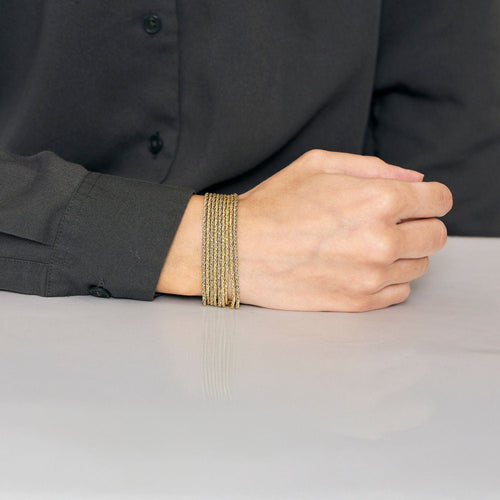 Bracelet Bracelet en or deux couleurs tressés 58 Facettes SBR1707