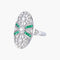 Bague 50 Bague Marquise Emeraude Diamants 58 Facettes