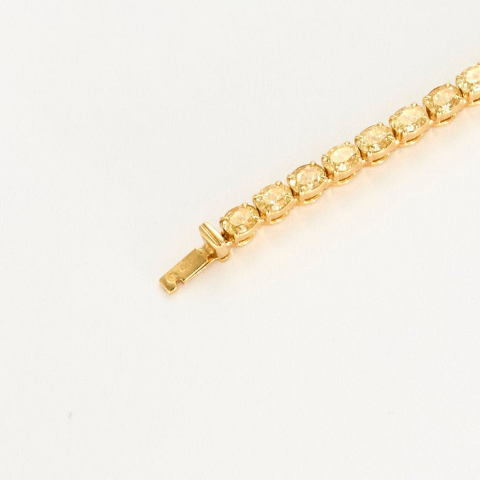 Bracelet Bracelet Ligne or jaune et diamants jaunes 58 Facettes