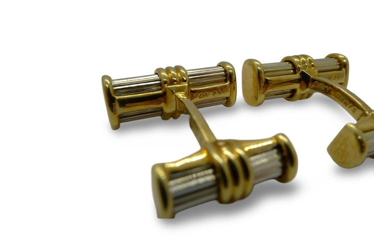 Boutons de manchette Boutons de manchettes or jaune Bry & G années 30 58 Facettes