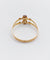 Bague 57 Bague toi et moi antique en or rose 18k perle et pierre bleue 58 Facettes A06504