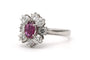 Bague 54 Bague contemporaine sertie d’un saphir rose en or blanc et diamants 58 Facettes 23282