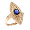 Bague 52 Bague vintage antique en forme de marquise avec diamant et saphir naturel 58 Facettes 23271-0290