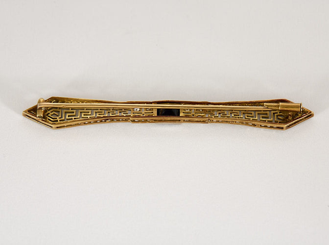 Broche Elegante Broche barrette en platine, or jaune, diamants et saphirs 58 Facettes PAL3663