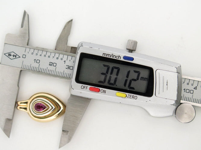 Pendentif vintage pendentif POIRAY en or jaune 18k 11gr serti pierre rose 58 Facettes 272210