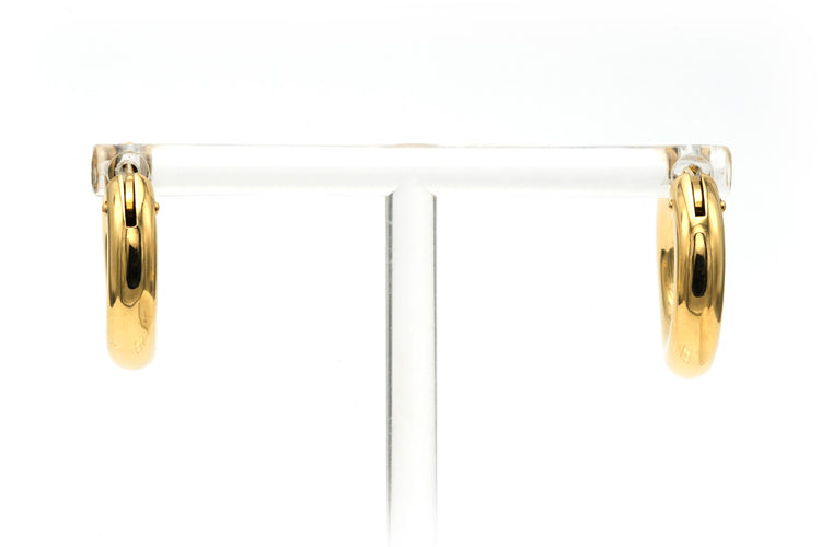 Boucles d'oreilles créoles contemporaines en or jaune 18k