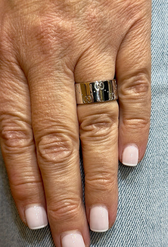Bague 52 Alliance Gucci en or blanc 18 carats 58 Facettes
