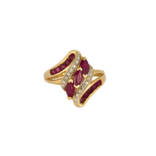 Bague 56 Bague rubis diamants 58 Facettes