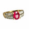 Bague 59 Bague en or jaune, rubis et diamants 58 Facettes