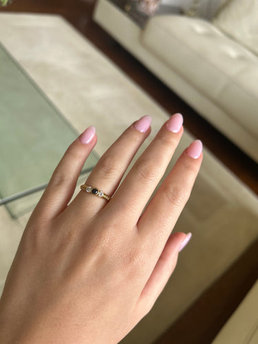 Bague 53 Bague - Or jaune, saphir et diamants 58 Facettes 1165