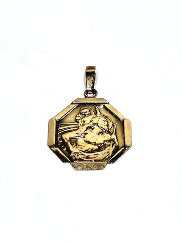 Pendentif Médaille Saint Christophe en or rose 58 Facettes