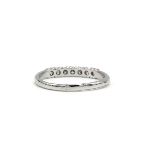 Bague 58 Demi-Alliance - Or blanc & Diamants 58 Facettes 250354R