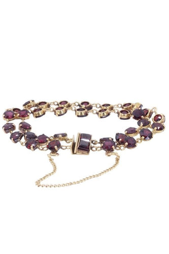 Bracelet Bracelet 2 rangs ancien grenats 58 Facettes 091891