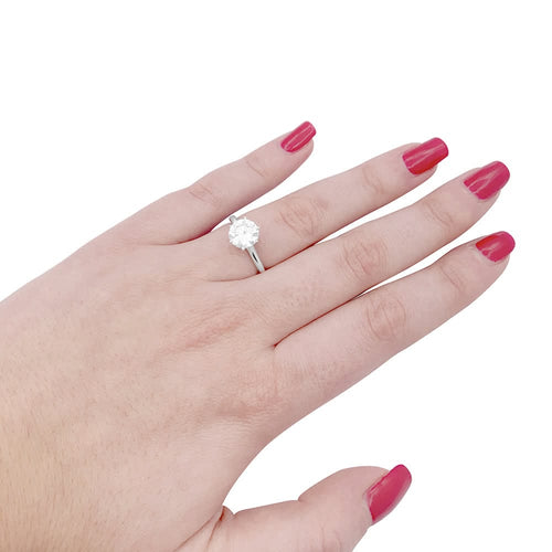Solitaire platine, diamant 1,71 carat.