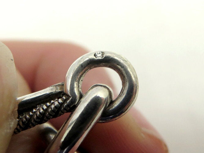 Collier collier sautoir HERMES de percin chaine cordage marin en argent 58 Facettes 267985