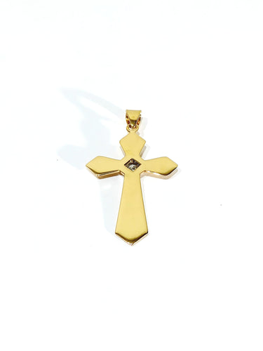 Pendenti Croix Or Rose Diamant 58 Facettes