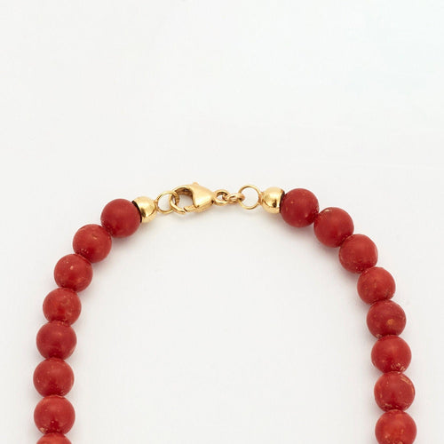 Collier Collier boules de corail rouge 58 Facettes