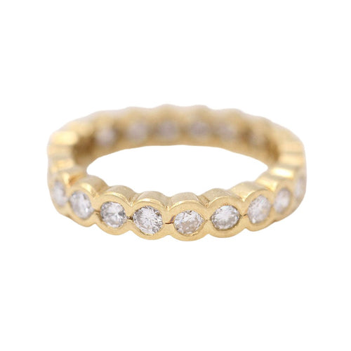 Bague 51.5 Alliance en or jaune et diamants 58 Facettes D359539JC