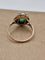 Bague 52 Bague ancienne en or blanc et argent avec cabochon d'émeraude 58 Facettes