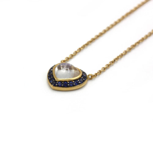 Collier Collier pendentif Saphirs & Pierre de Lune, Amour - Alexandra Rosier 58 Facettes 250446R