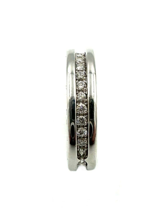 Bague 50 BVLGARI. Collection "BZero1", bague or blanc 18K et diamants 58 Facettes