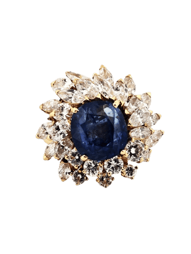 Bague 56 Bague en or jaune 1543 sertie d'un saphir 58 Facettes