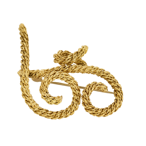 Broche Broche en or jaune à motif de volutes torsadées 58 Facettes COMP0987