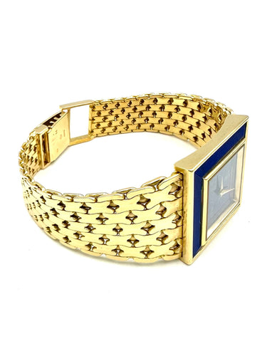 SCHLEGEL & PLANA / GAY Frères - Importante montre vintage or jaune et lapis