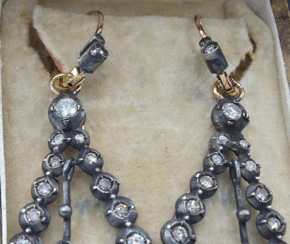Boucles d'oreilles de l'époque victorienne 58 Facettes