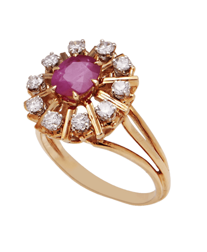 Bague 52 Bague marguerite Or 18K Saphir rose Diamant blanc 58 Facettes BO220265/MargueriteSaphirRose