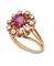 Bague 52 Bague marguerite Or 18K Saphir rose Diamant blanc 58 Facettes BO220265/MargueriteSaphirRose