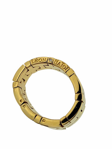 Bague 56 Bague flexible or jaune avec diamant Leon Hatot 58 Facettes