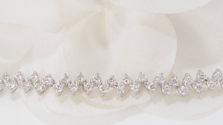 Bracelet 14.5cm Bracelet rivière en or blanc et diamants 58 Facettes 32158