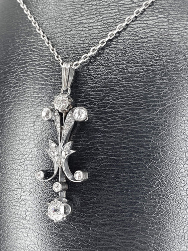 Pendentif Pendentif Or blanc Argent Diamants Epoque Napoléon III. 58 Facettes AB277