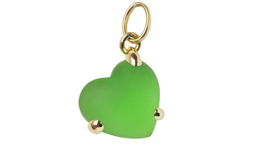Pendentif POMELLATO - Pendentif Or Cœur pâte de verre verte 58 Facettes 32436