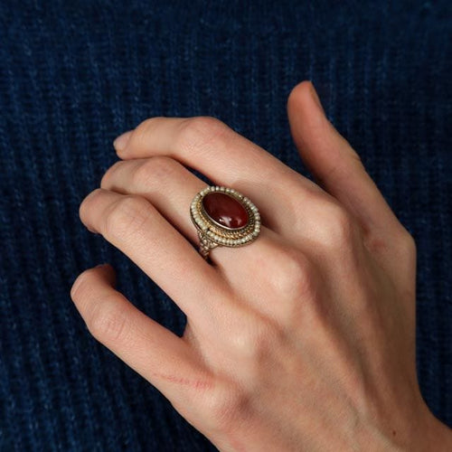Bague 52 Bague cornaline, perles 58 Facettes