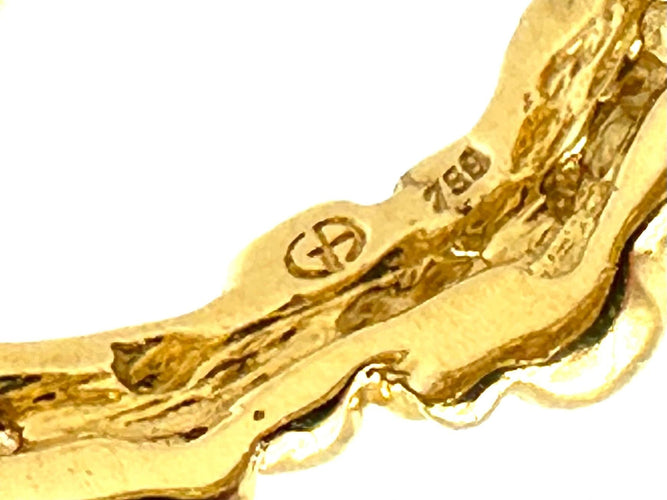 Bague 51 GILBERT ALBERT. Bague or jaune 18K, perles et diamants 58 Facettes