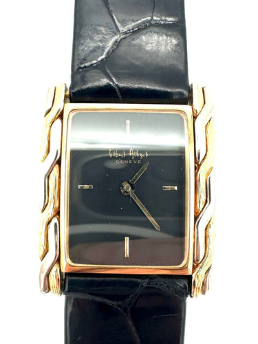 Montre GILBERT ALBERT. Montre vintage 2 ors 18K 58 Facettes