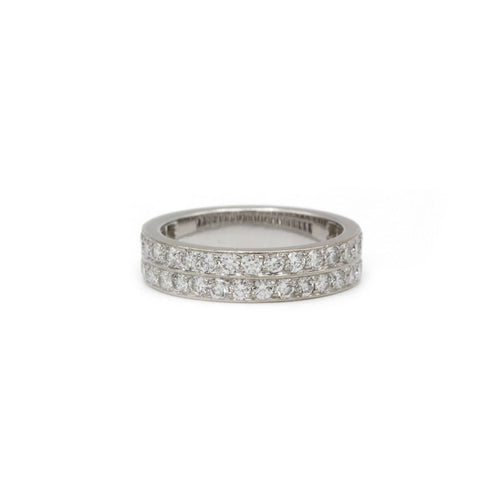 Bague 51 Bague - Or blanc et diamants 58 Facettes 1077